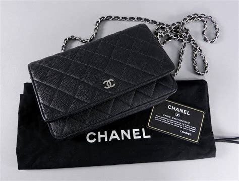 chanel wallet on chain black hardware